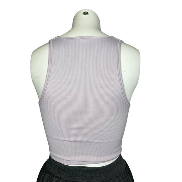 Athleta Aurora Tank Women's Small Crop Purple Ribbed - Picture 4 of 4